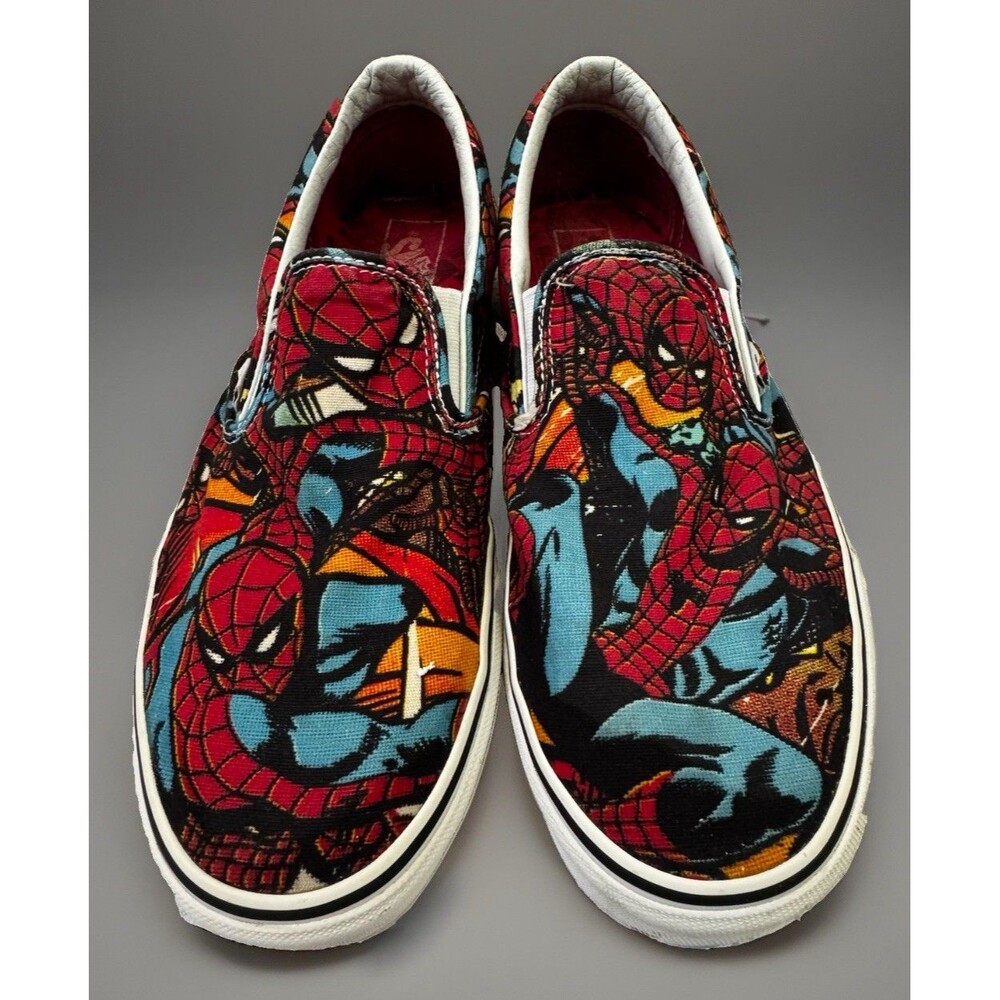 MARVEL Spider-Man Slip On Vans Shoes Men Sz 12